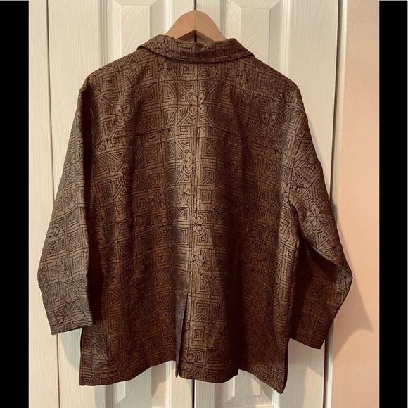 Fabulous~Chico’s~Boxy Jacket In a Rich Copper/Brown & Black Print - Picture 8 of 12